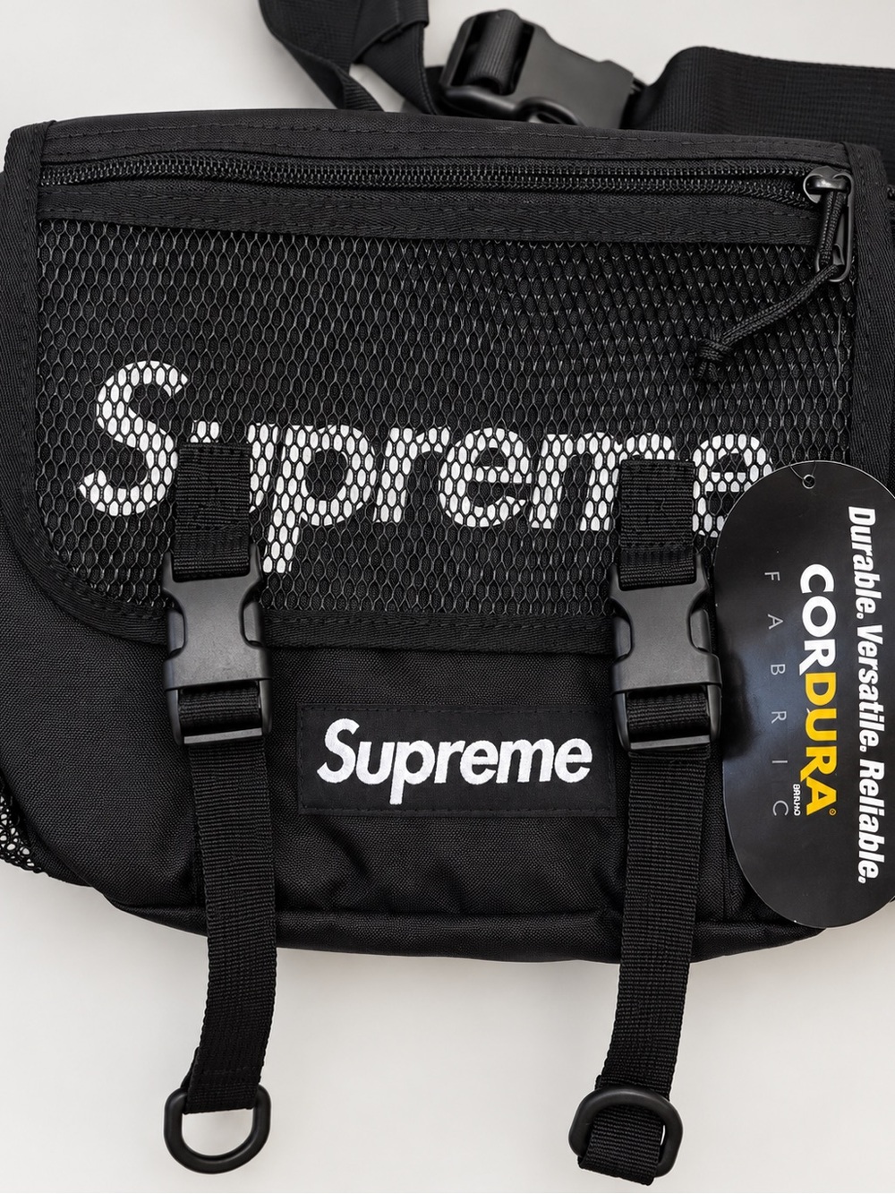 Supreme SS20 Mesh Waist Bag Black Cordura 3M Logo New w/ Tags + Original Bag